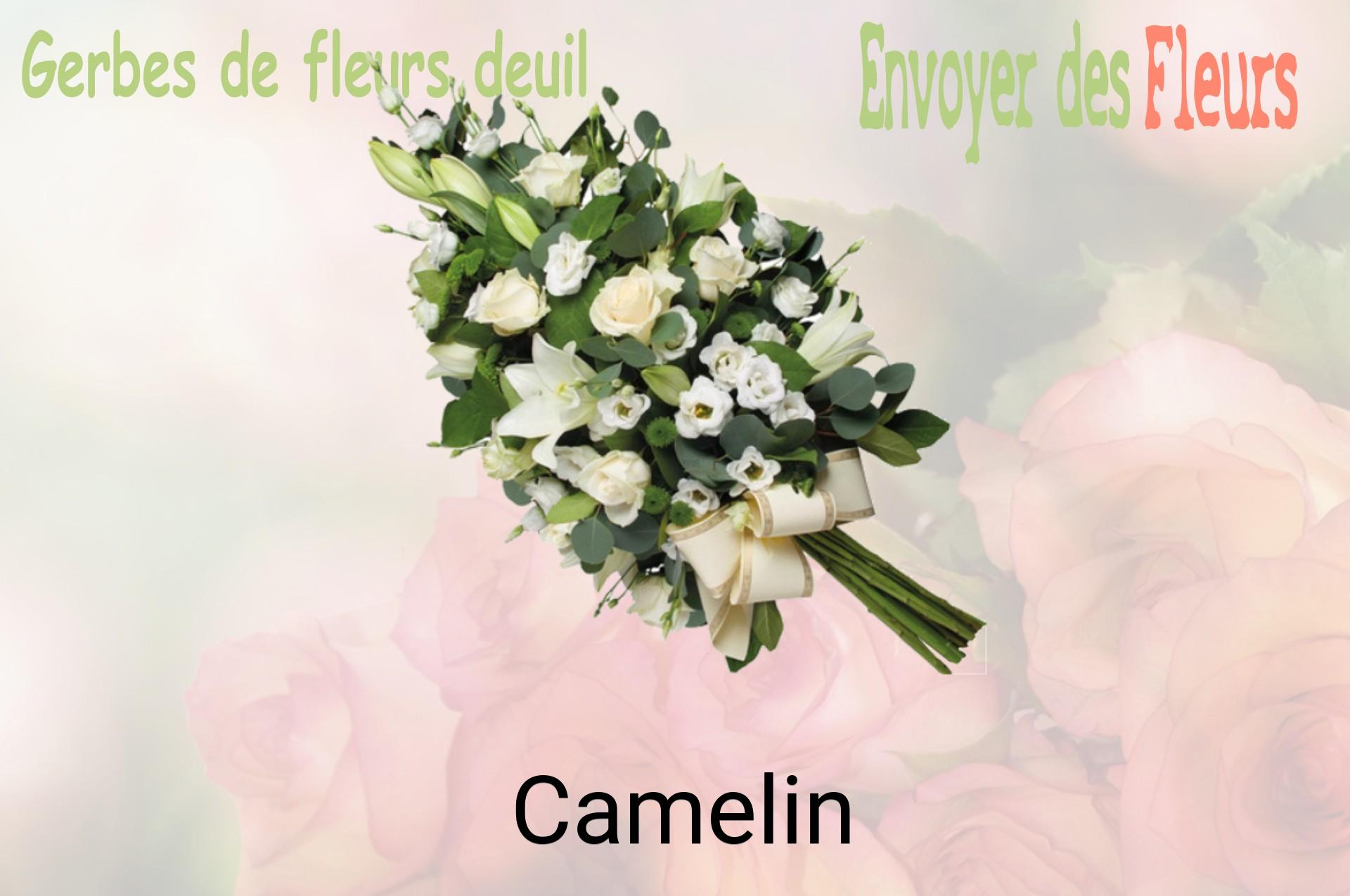 Gerbe de fleurs de deuil livrée à Camelin